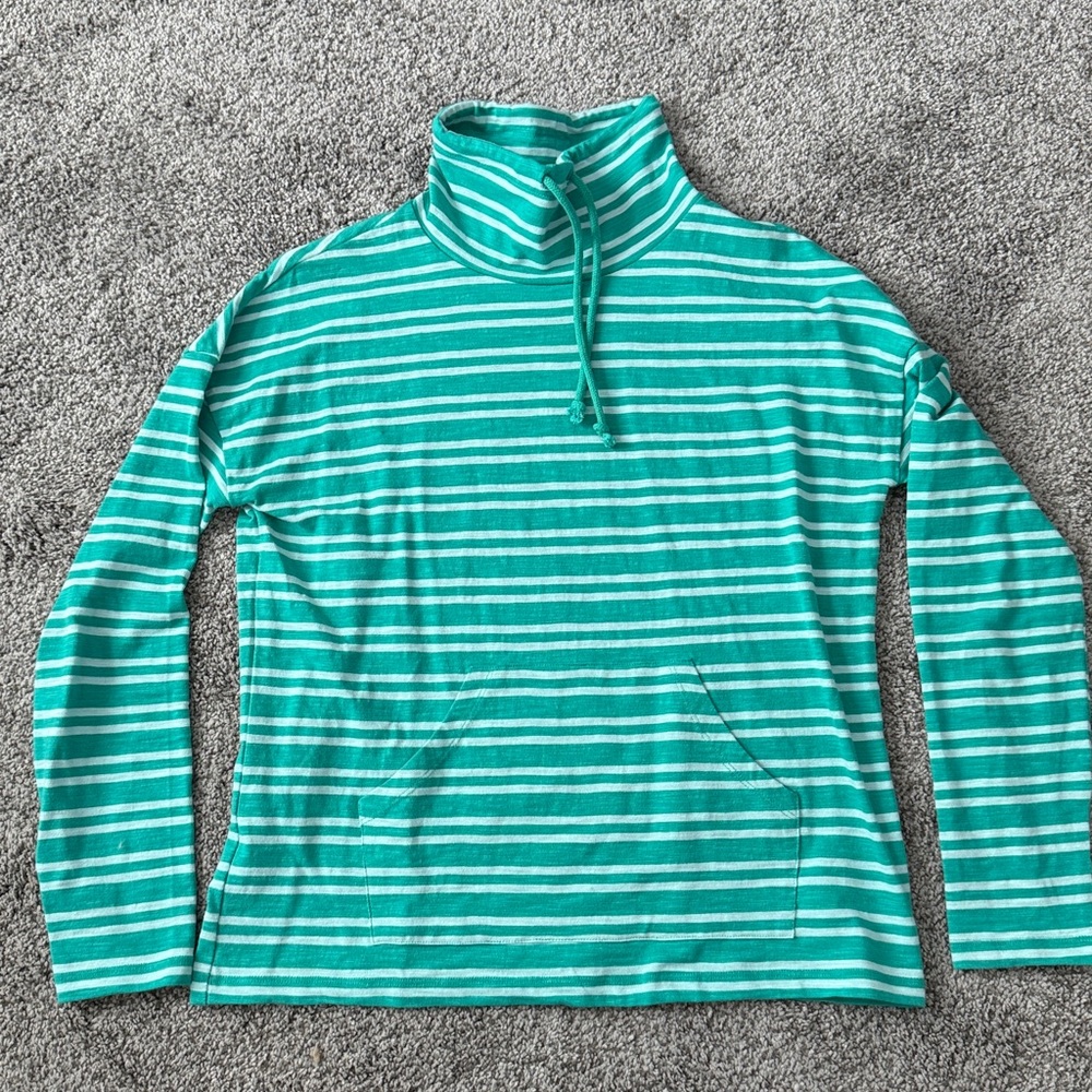 Carve Designs Teal and White Striped Top